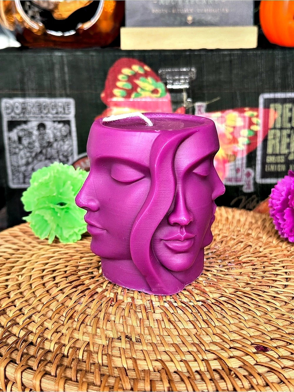 Many Faces Candle – Deep Magenta